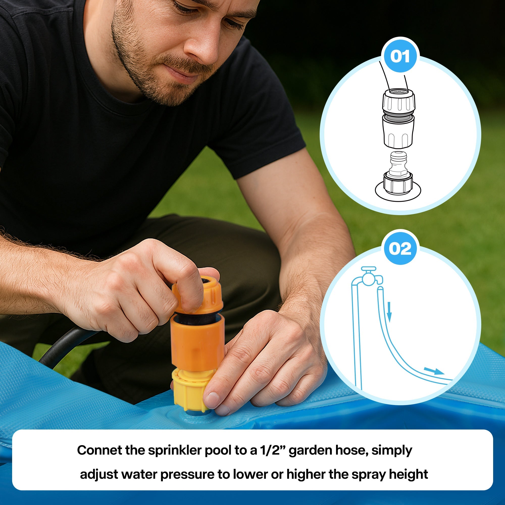 Chill Out - Dog Pool - 2-in-1 Foldable Sprinking Pool  for Outdoor Backyard