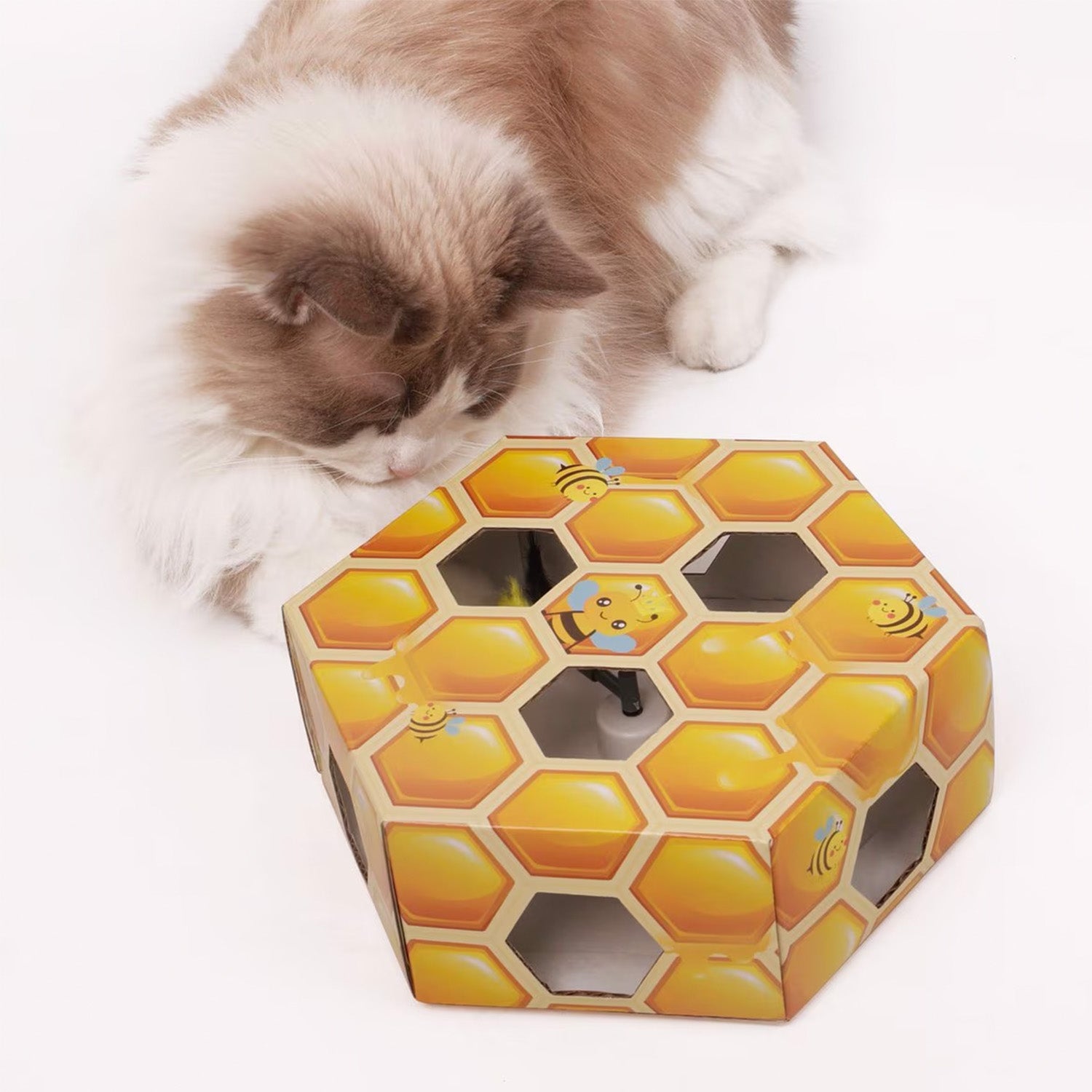 Interactive - Cat Toy -  Peek'A'Pounce Fuzzy Hive