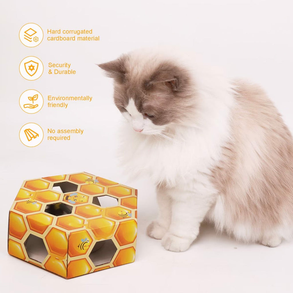 Interactive - Cat Toy -  Peek'A'Pounce Fuzzy Hive