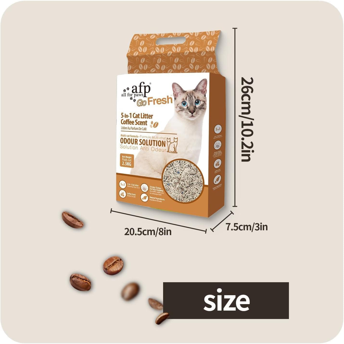 Natural 5 in 1 Mixed Clumping Cat Litter with Recycled Coffee Grounds