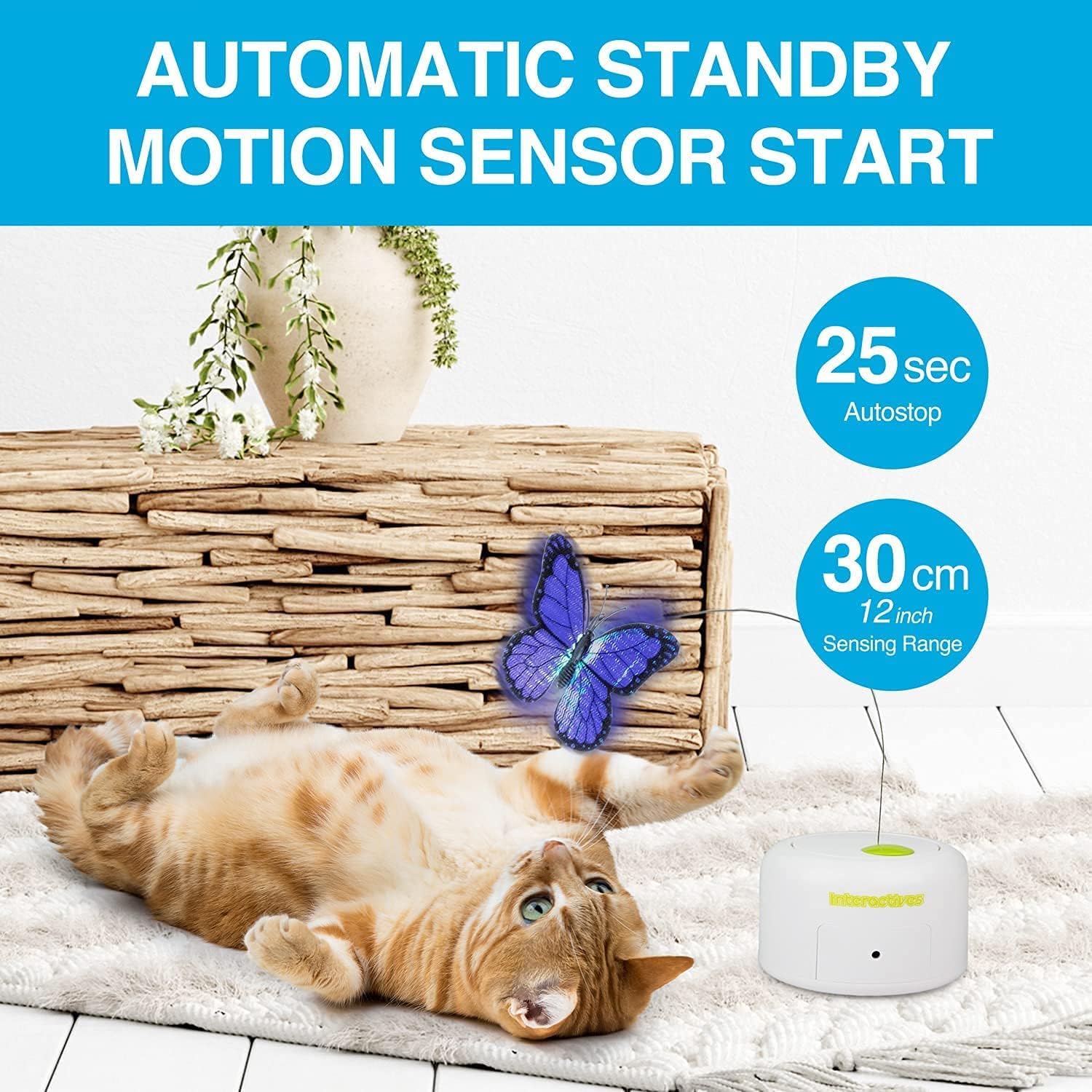 Interactives  - Motion Activate Cat Toys Butterfly Flutter Bug