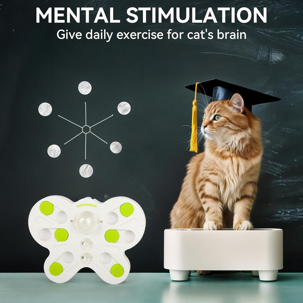 Interactives - Cat Toys - Interactive Cat Treat Puzzle Slow Feeder for Indoor Play