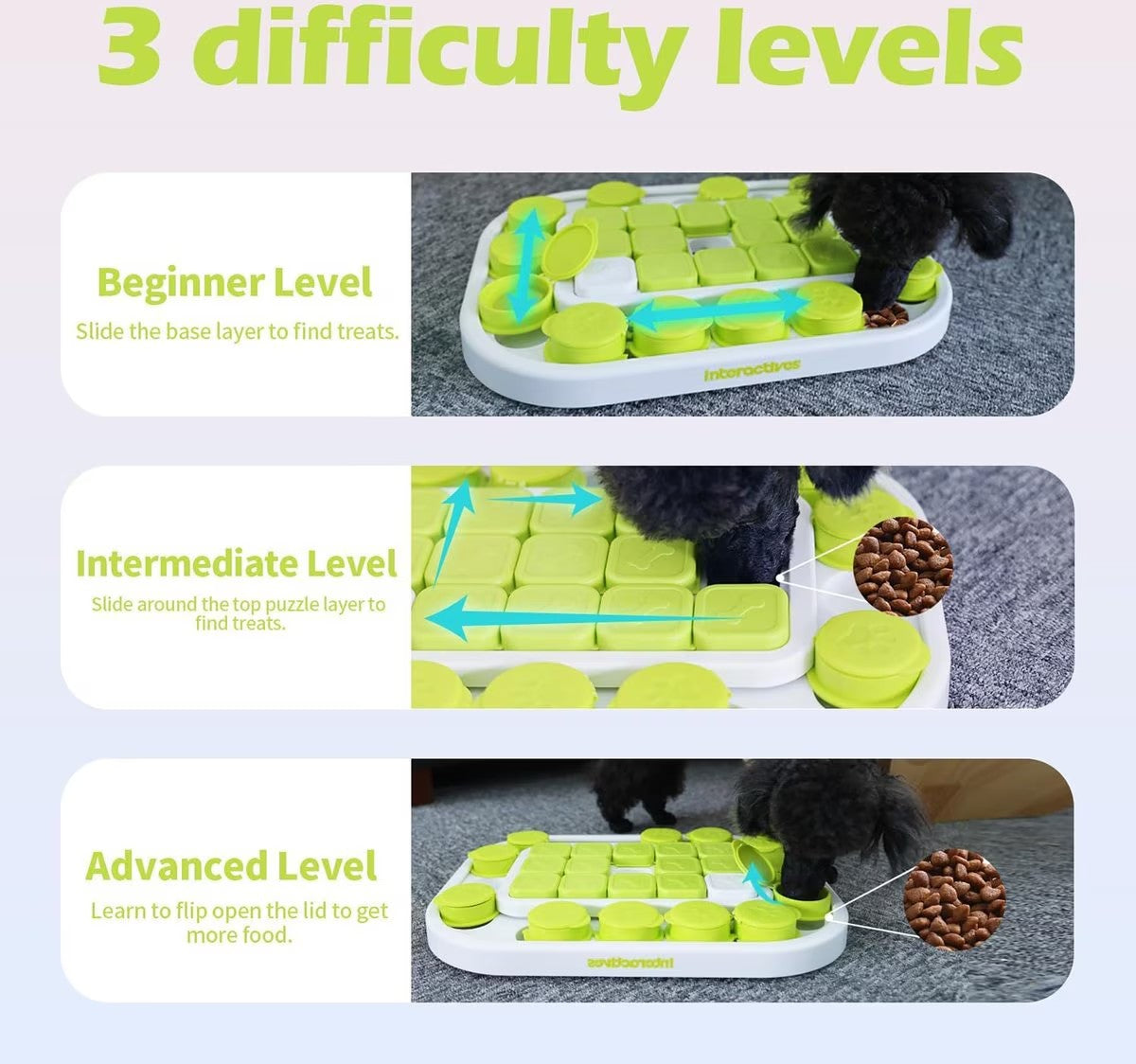 Interactives Dog Puzzle Toys - Mentally Stimulating Treat Dispenser for Training Large