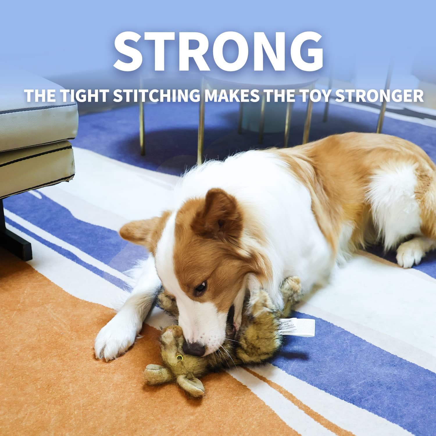 Classic - Dog Toys - Squeaky Dog Brown Rabbit Toys for Dogs - L