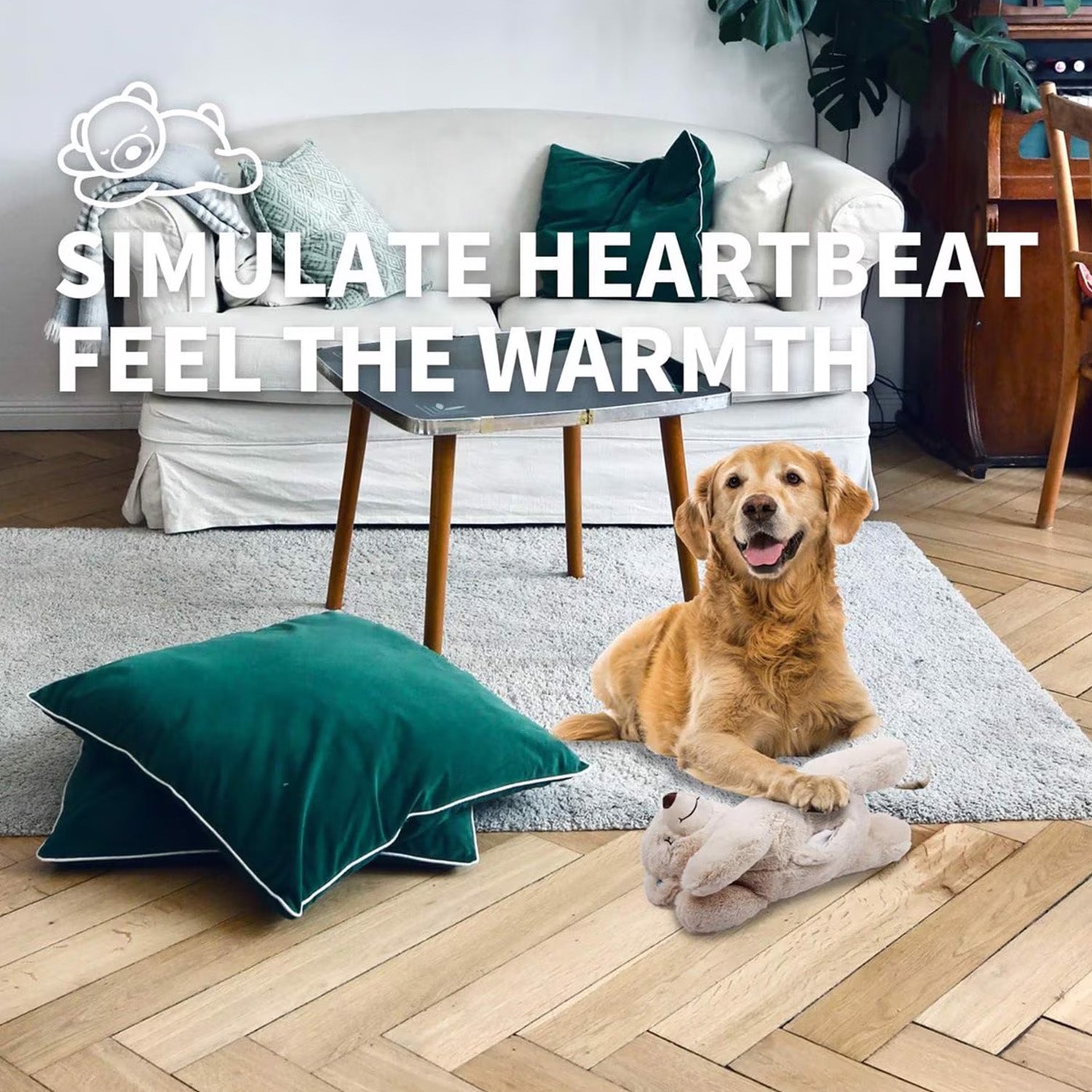 Little Buddy - Puppy Soothing Heartbeat Warm Bear Comfort Dog Sleep Aid Plush Toy