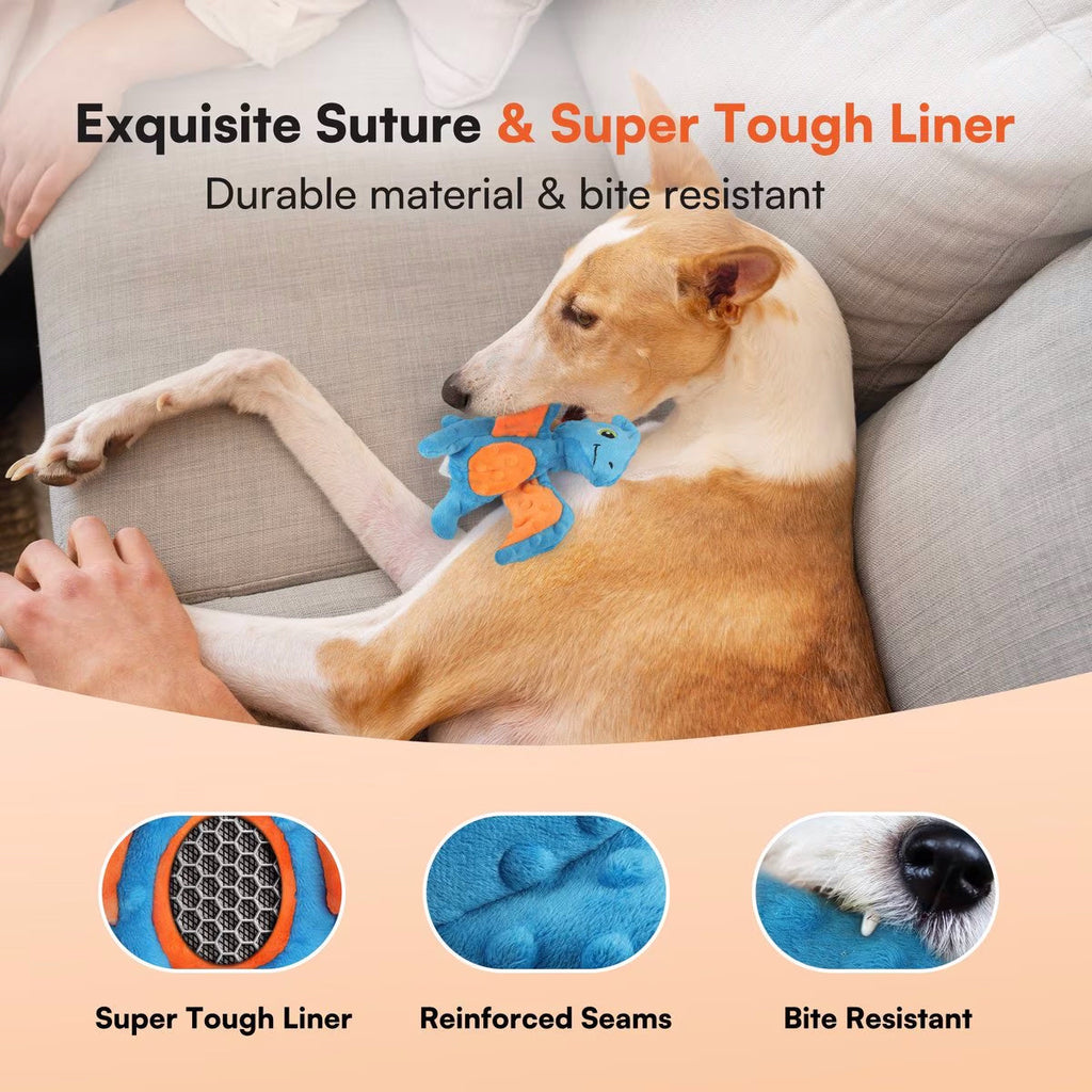 My T-Rex - Squeaky Dog Toys - Peter The Mini Pterodactyl Plush Dog Toy with Crinkle Paper - S