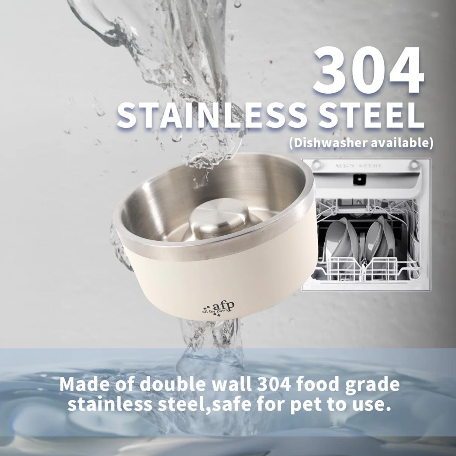 Lifestyle 4 Pets - Slow Feeding Stainless Bowl L