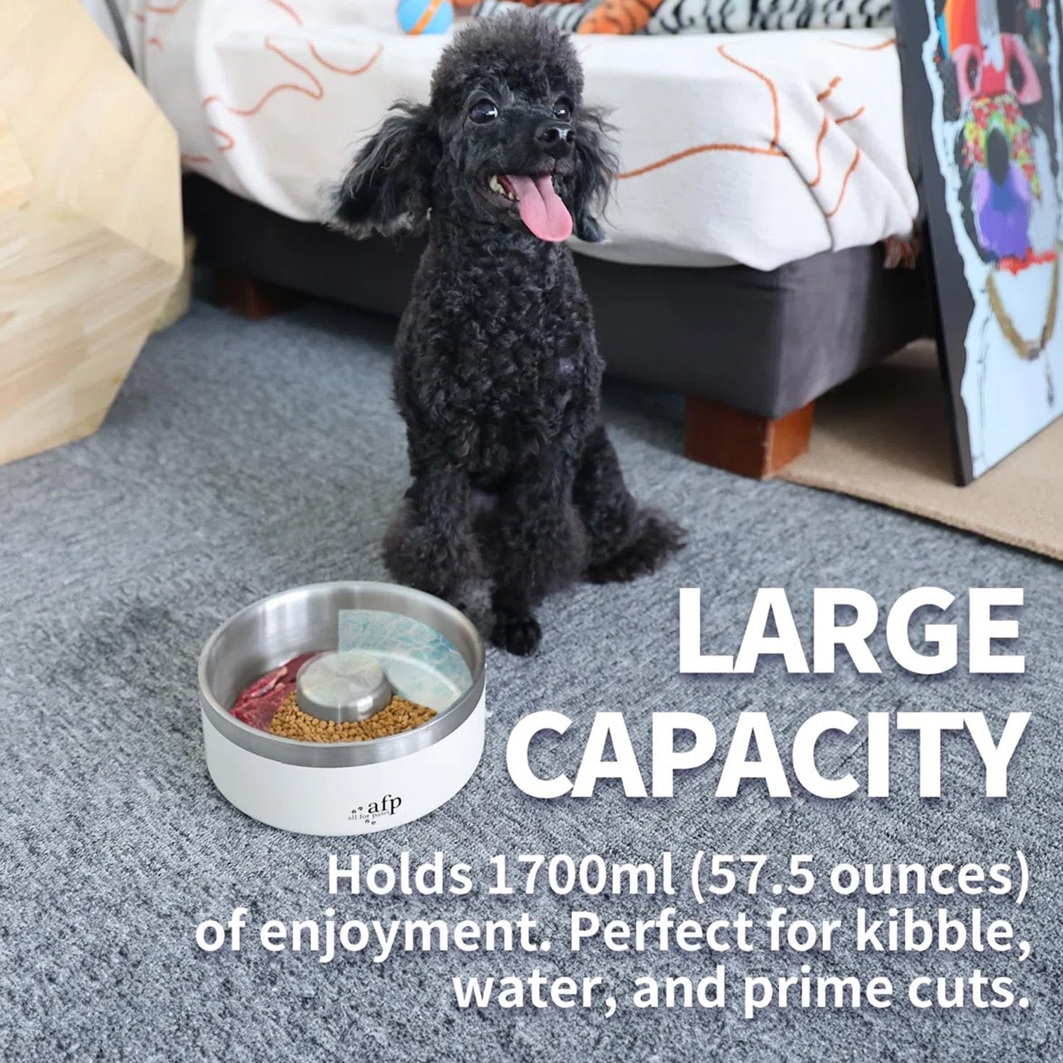 Lifestyle 4 Pets - Slow Feeding Stainless Bowl L