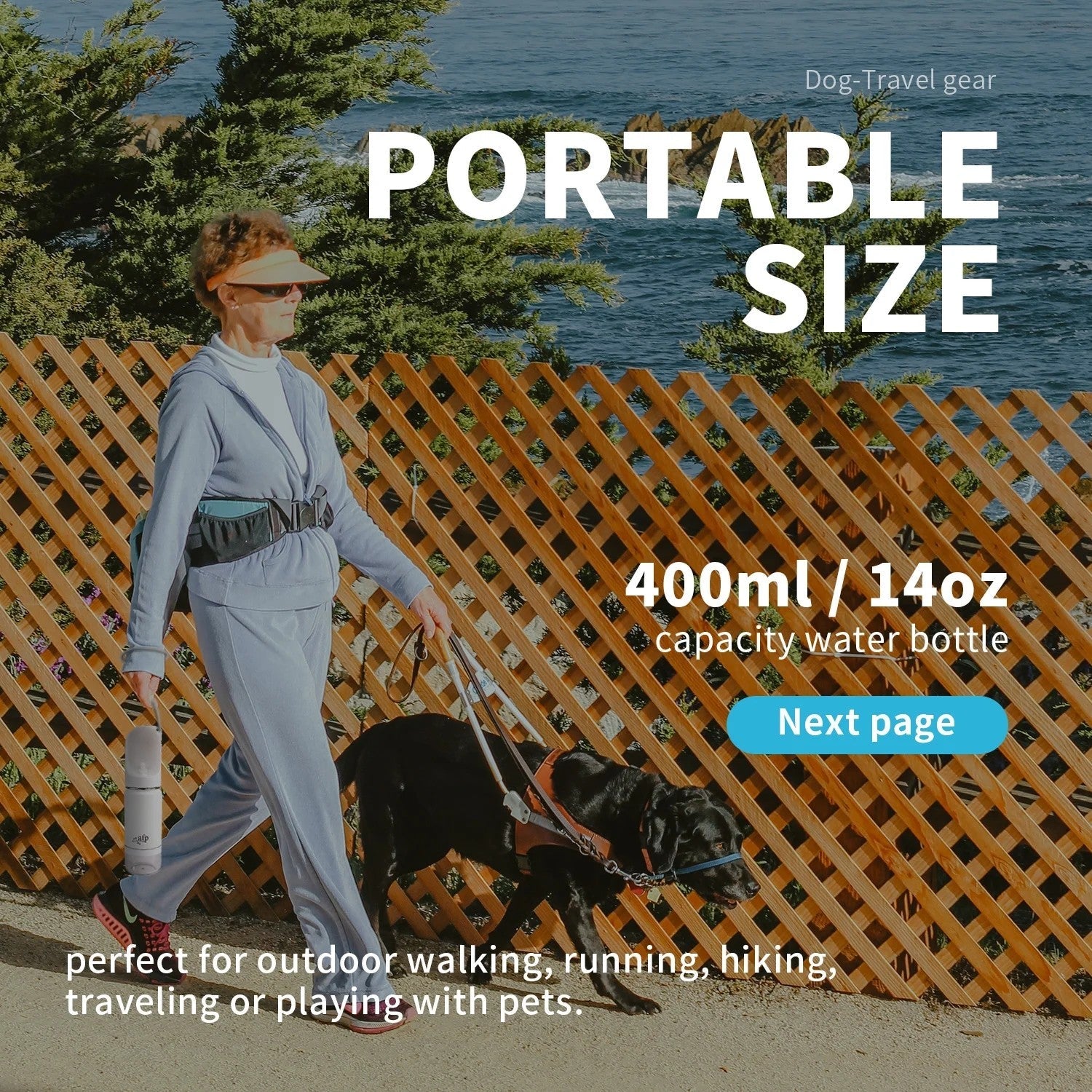 Lifestyle 4 Pets - 2-In-1 Stainless Pet Drinking Bottle -14oz