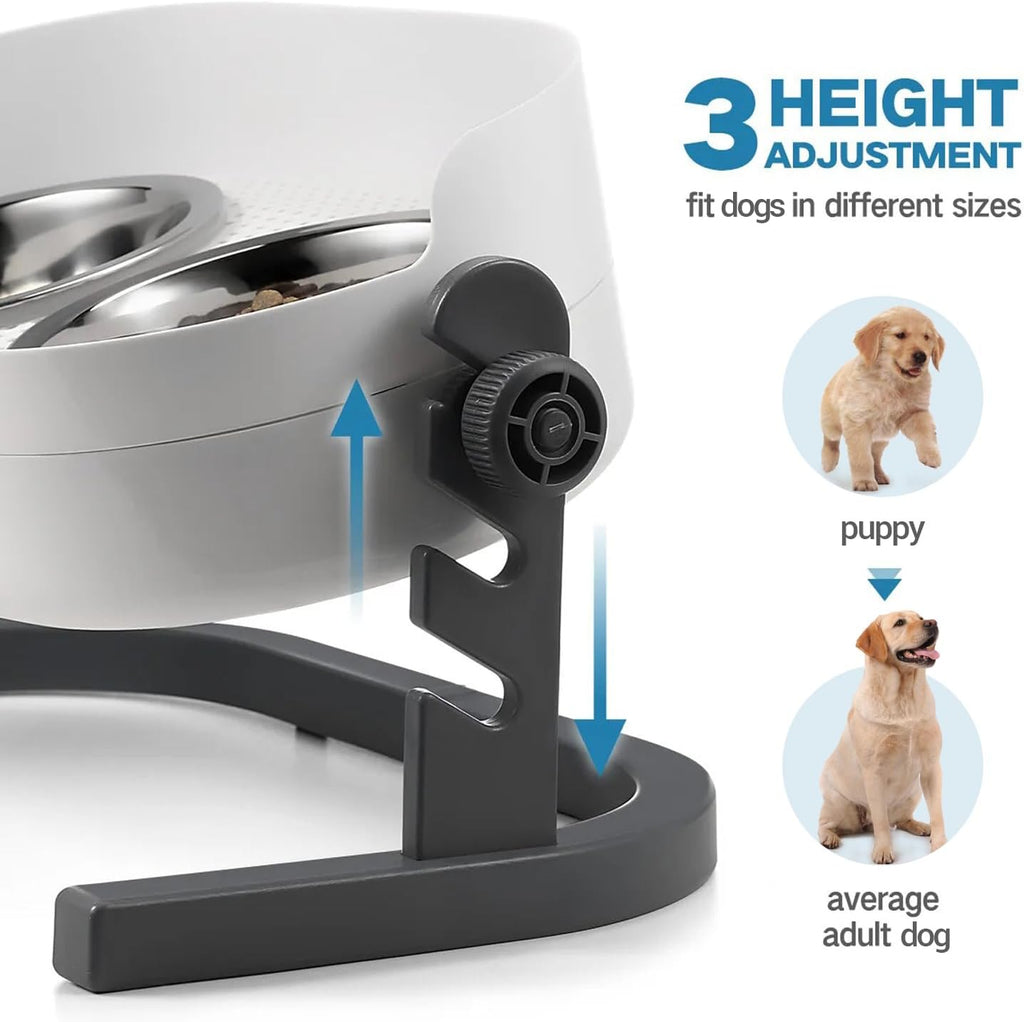 Lifestyle 4 Pet -3 In 1 Height Adjustable Stainless Steel Elevated Double Bowls