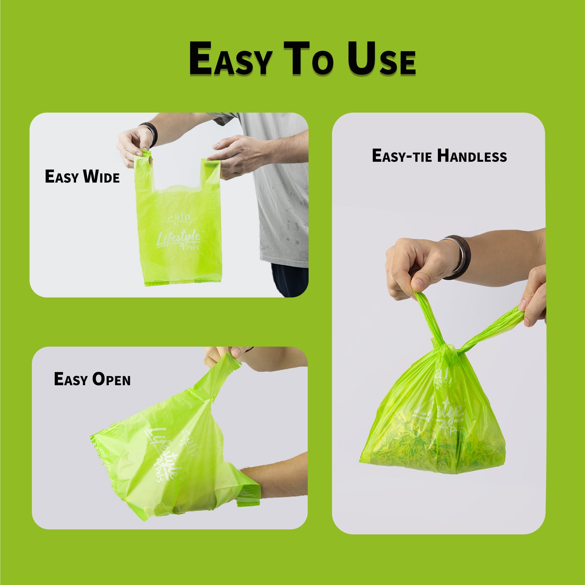 Lifestyle 4 Pets - Handle Pickup Bag 120 Bags, 2 Packs