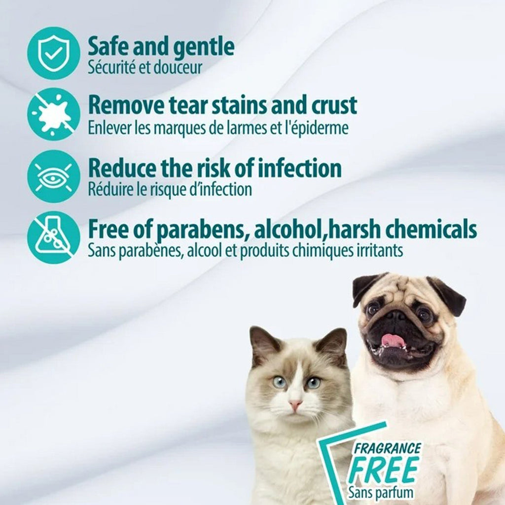 Natural Pet Grooming Wipes for Dogs & Cats - 50 counts/pack, Fresh Larch Scent