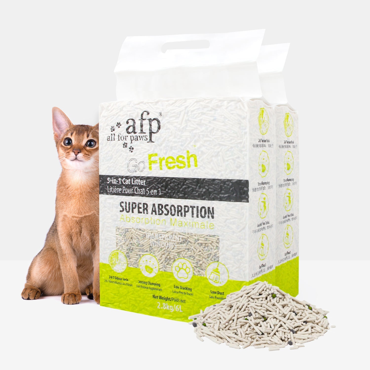 Natural 5 in 1 Tofu Super Absorption Flushable Cat Litter
