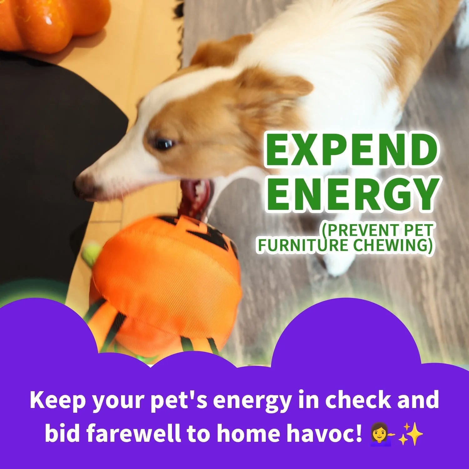 Halloween Handle Ballistic Pumpkin Ball For Dogs